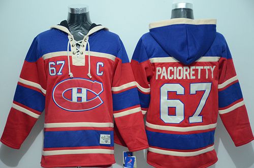 Canadiens #67 Max Pacioretty Red Sawyer Hooded Sweatshirt Stitched NHL Jersey - Click Image to Close